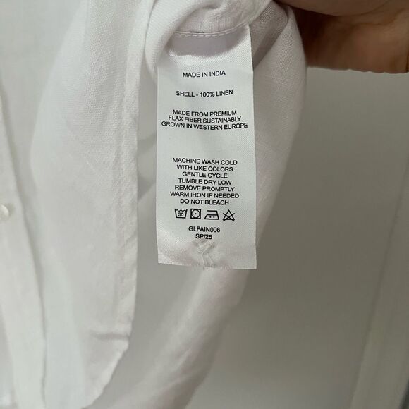 Quince 100% European Linen Relaxed Short Sleeve Shirt White - Picture 7 of 11